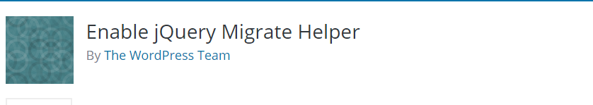 enable jQuery Migrate Helper