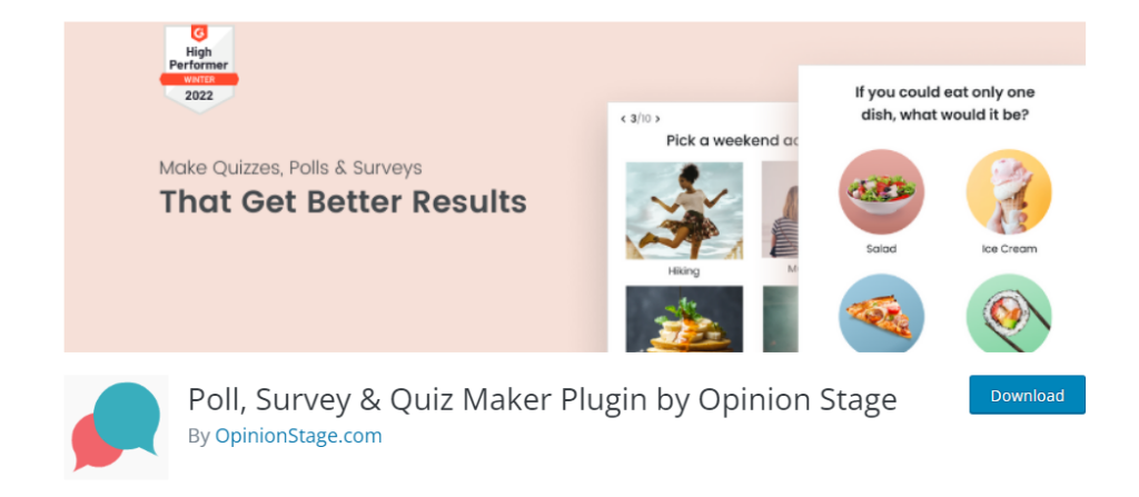 poll survery and quiz maker plugin