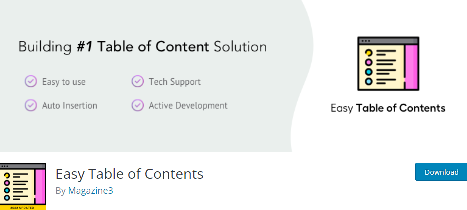 Easy Table of Contents