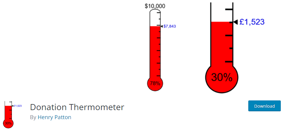 donation thermometer Plugin for WordPress