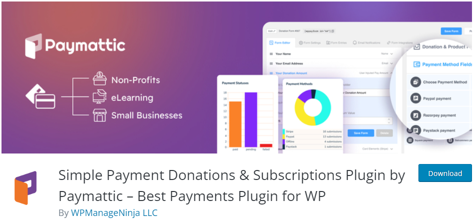 paymattic Donation Plugin for WordPress