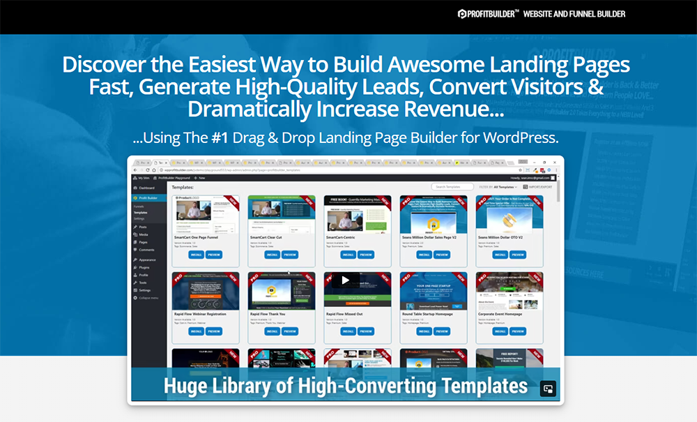 profit builder Best WordPress Landing Page Plugin