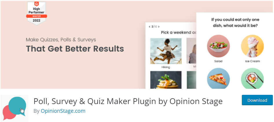 Poll, Survey & Quiz Maker Plugin by Opinion Stage