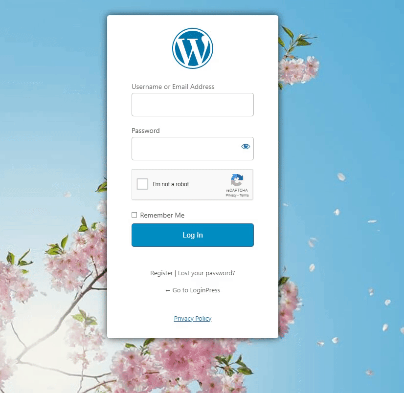 reCAPTCHA in WordPress login and registration