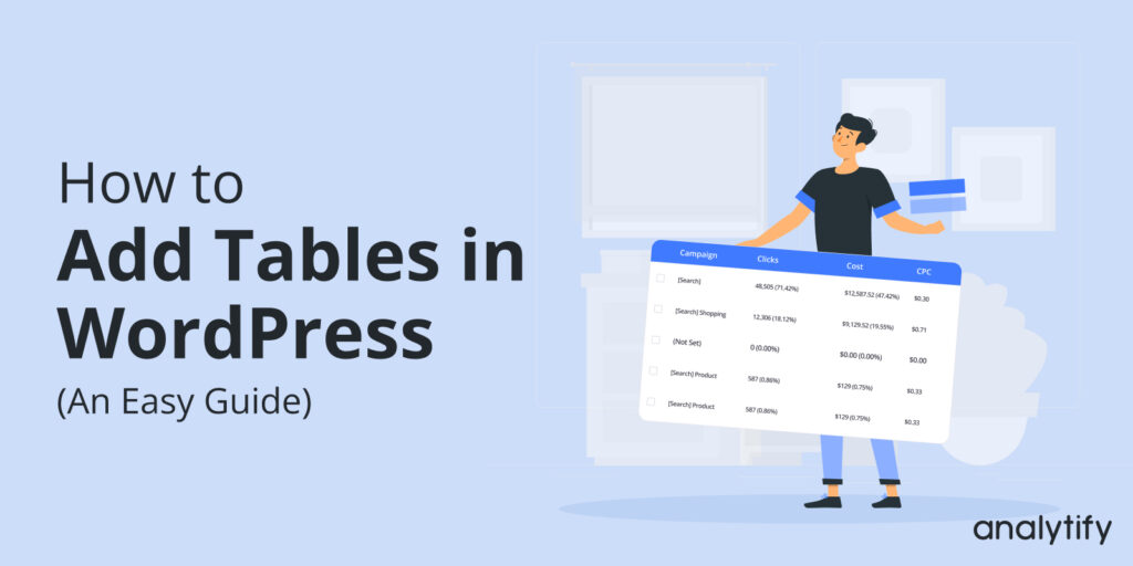 how to add tables in WordPress