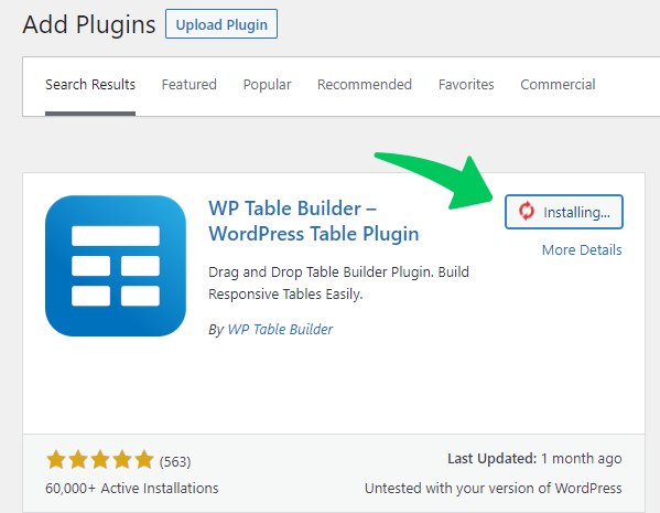 install wp table builder